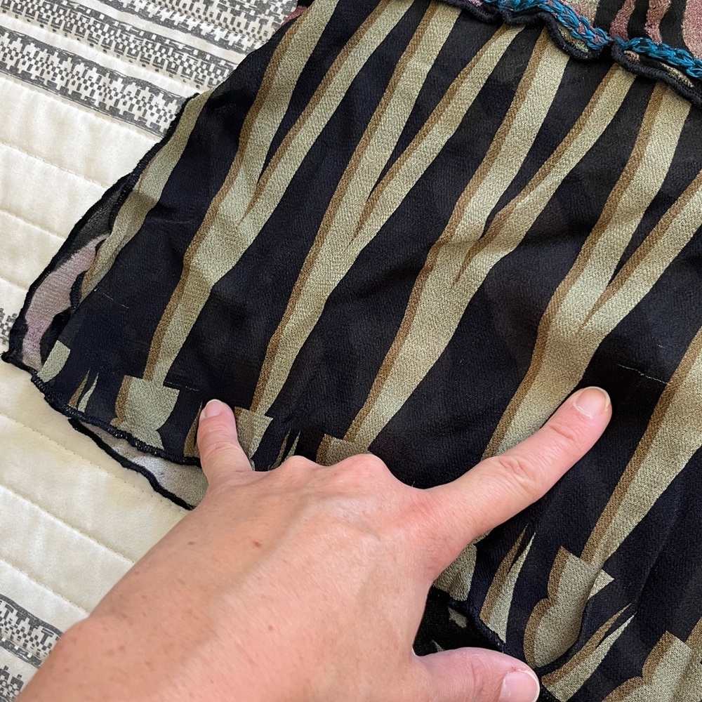 John Mark Multicolor Patchwork Blouse - image 7